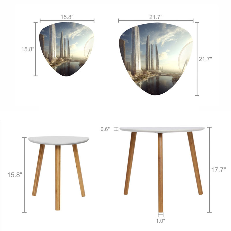 Ensemble de 2 tables basses gigognes Triangle