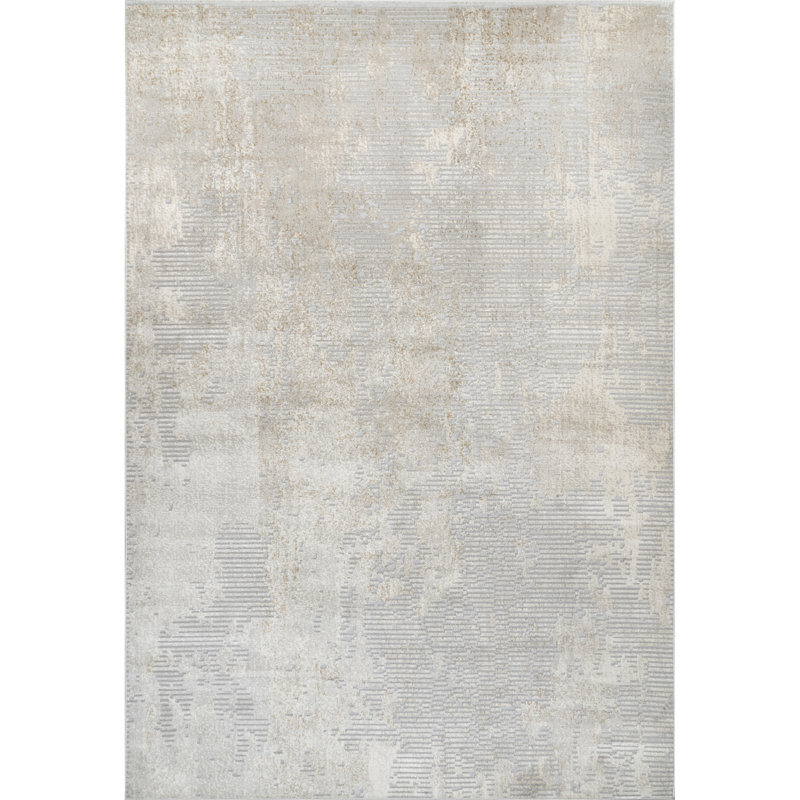 Alice Abstract Waterfall Area Rug, Round 6'