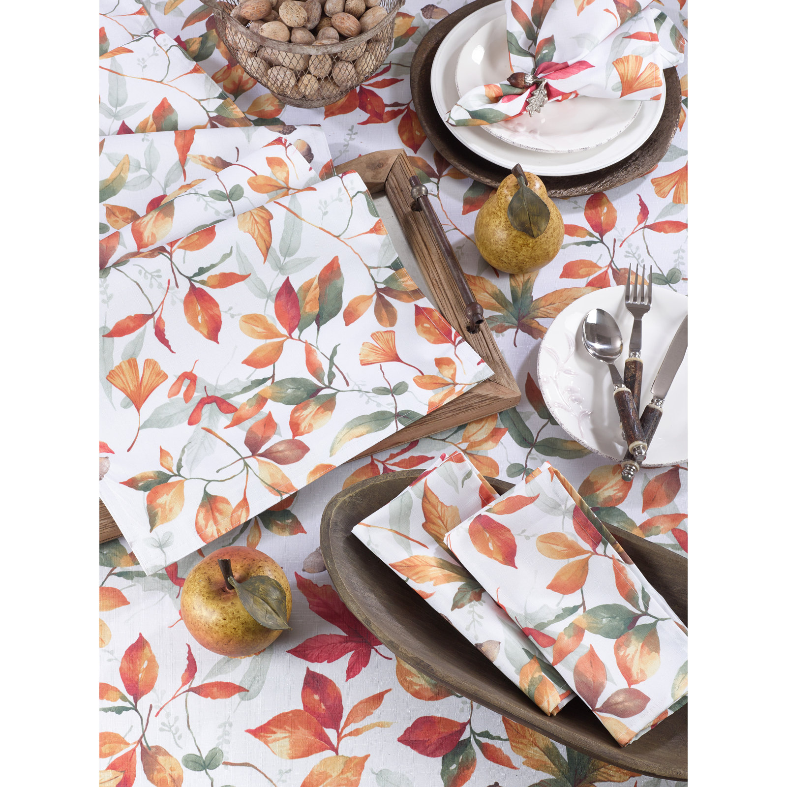 Lilburn Floral Thanksgiving Tablecloth, 70" x 180"