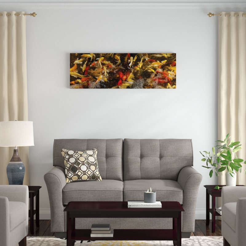 « coloré koi fish vi », reproduction de photo sur toile, H 16 po x l 48 po x P 1,5 po, Wrapped Canvas