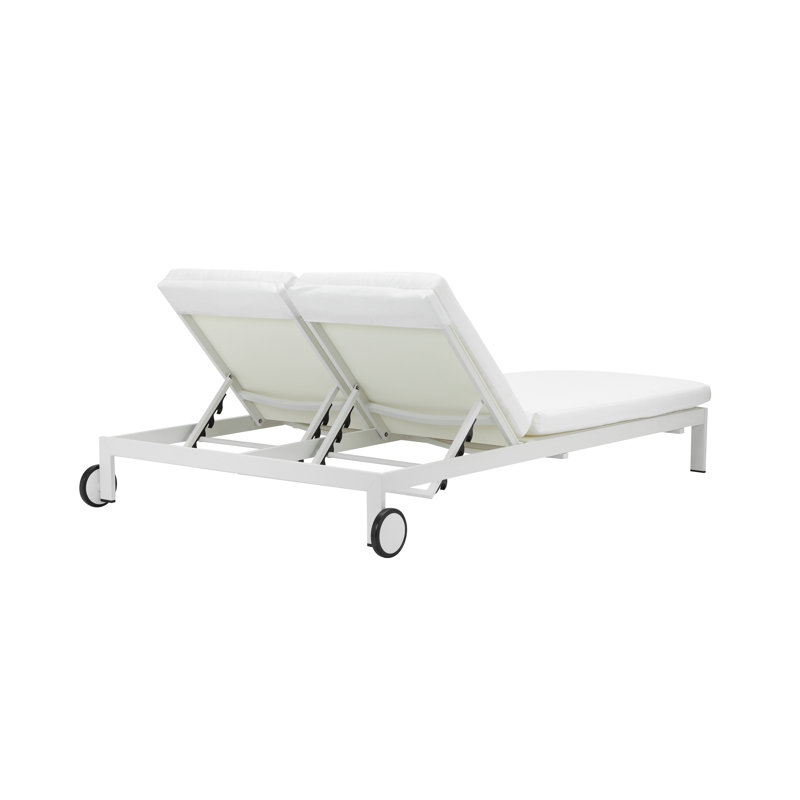 Sally Outdoor Chaise Lounge, White