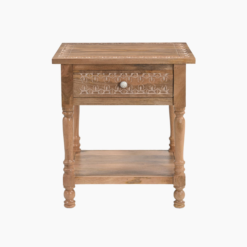 40cm W Solid Wood Bedside Table