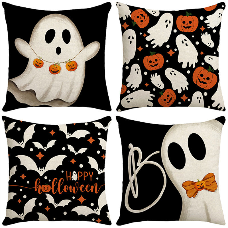 Ensemble de 4 housses de coussins d'Halloween