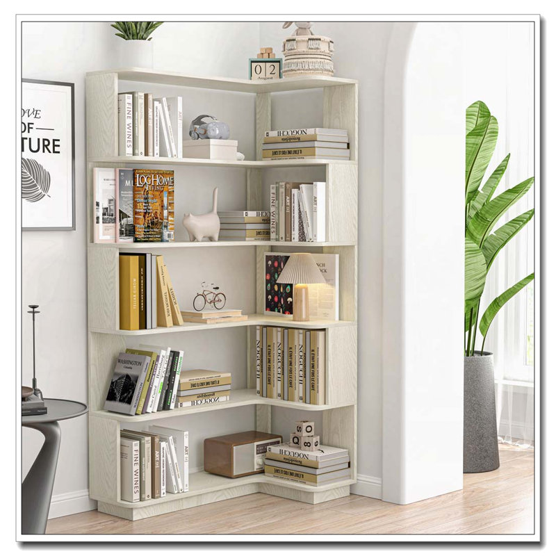 Bibliothèque de coin autoportante, Blanc