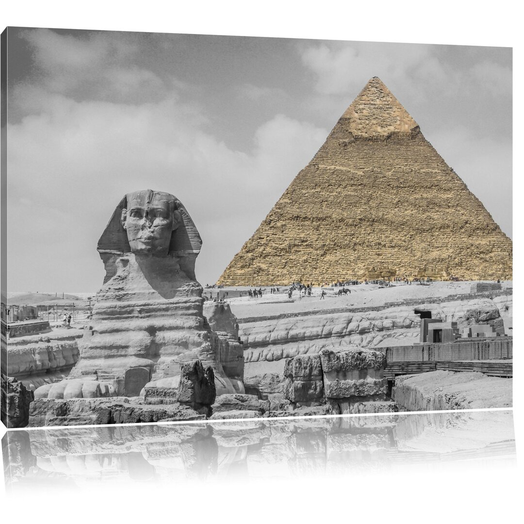 Leinwandbild Sphinx vor Pyramide