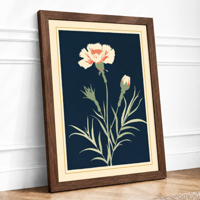 Classical Carnation Study Botanical - Framed Print