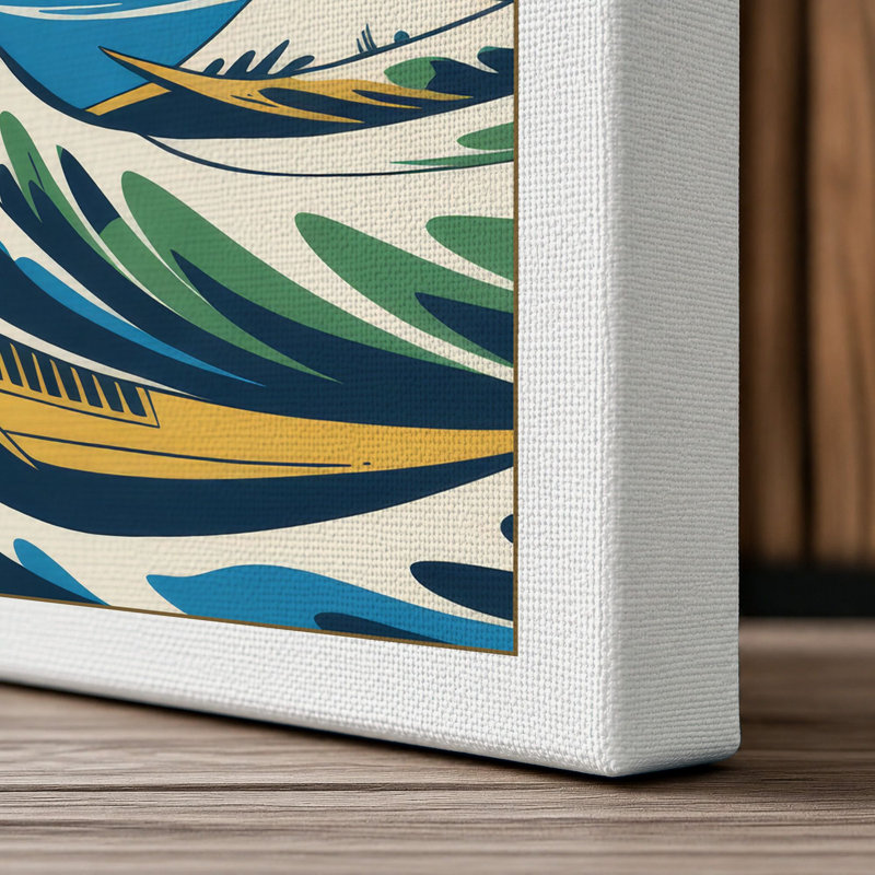 Great Wave Rising Japandi - Wrapped Canvas, 30x20 - 76.2 x 50.8 cm, White Border