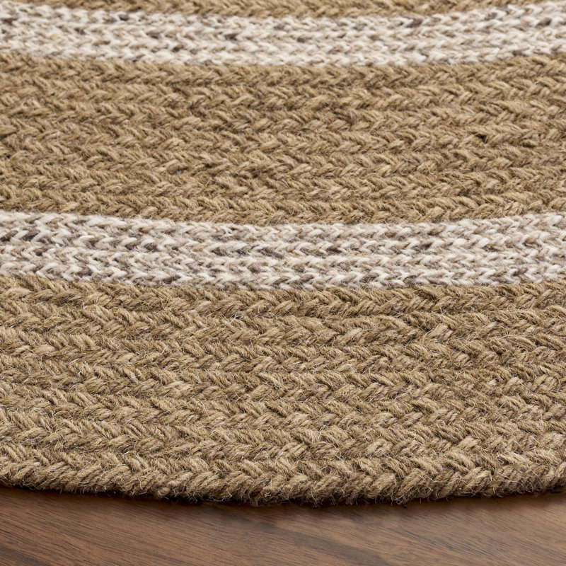 Tapis d'intérieur tressé à la main sans motif, Rond 6 pi 0 po x 6 pi 0 po