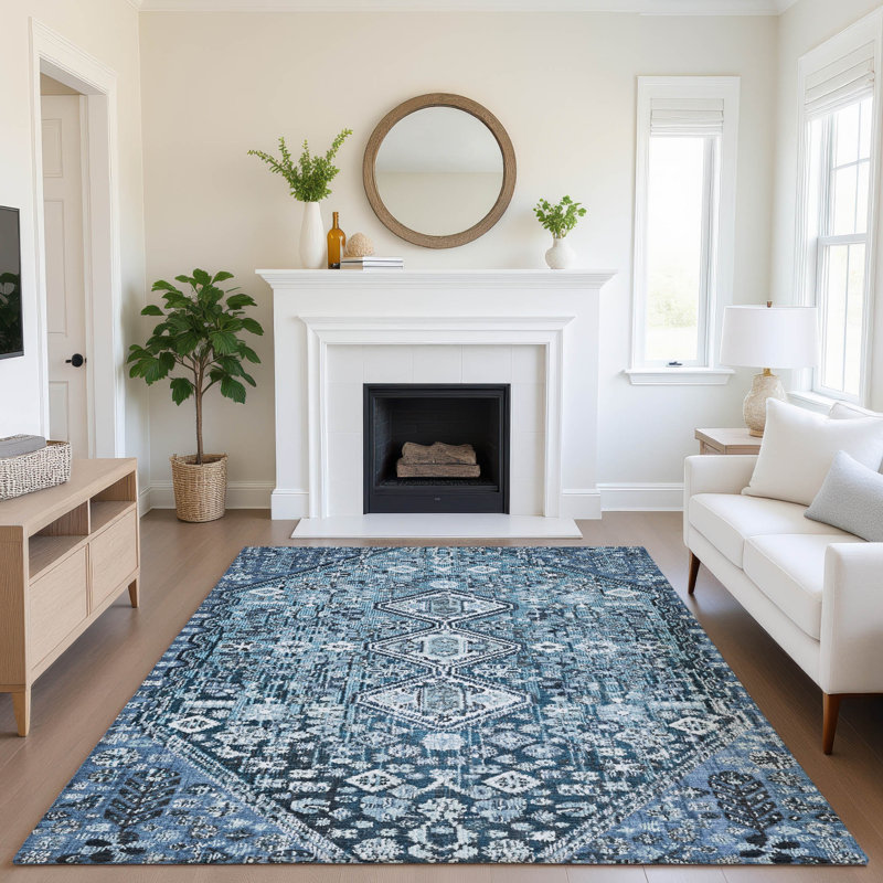 Tapis aztèque Mayfield AMF1834 lavable à la machine de qualité supérieure, Rectangulaire 8 pi x 10 pi