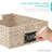 4 16x12in Woven Water Hyacinth Pantry Baskets w/ Chalkboard Label, Chalk Marker-2107526601