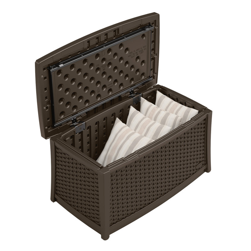 Java Resin Wicker 30-Gallon Outdoor Storage Table