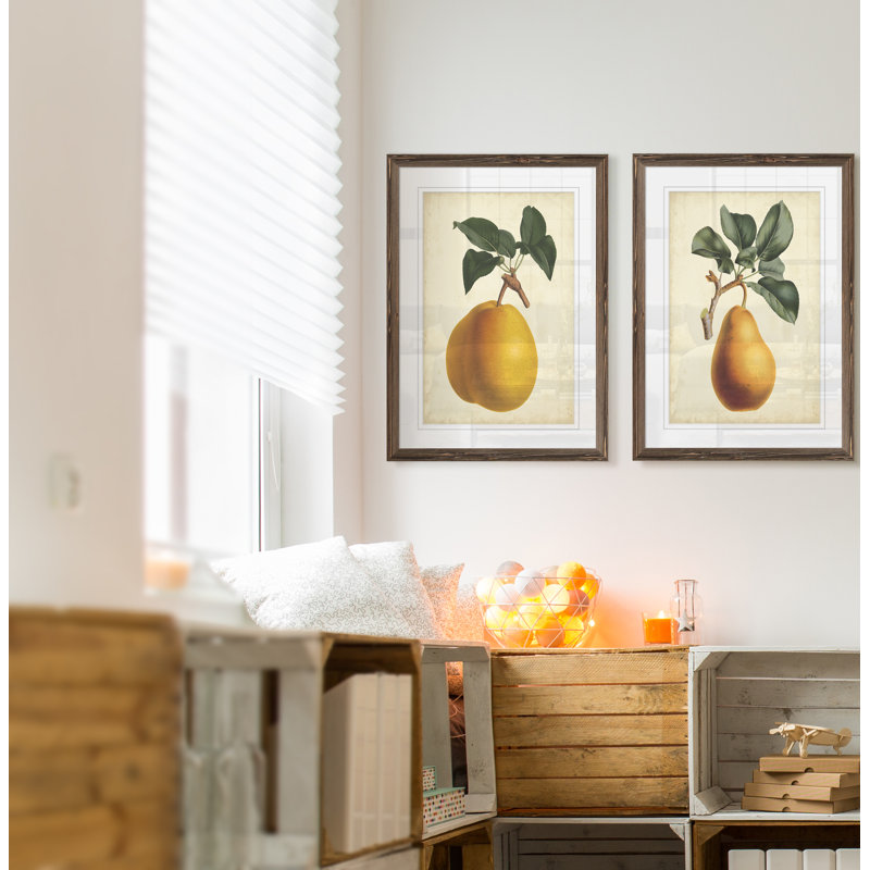Antique Pear Botanical I par Vincent Van Gogh - ensemble de 2 reproductions d'art encadrées, H 24 po x l 18 po x P 1,25 po