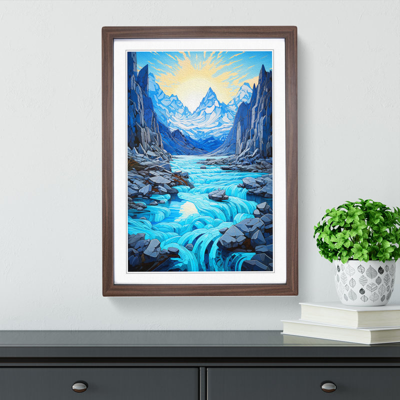 Glacier Baroque Art - Framed Print, Walnut, 64cm H x 46cm W x 2cm D