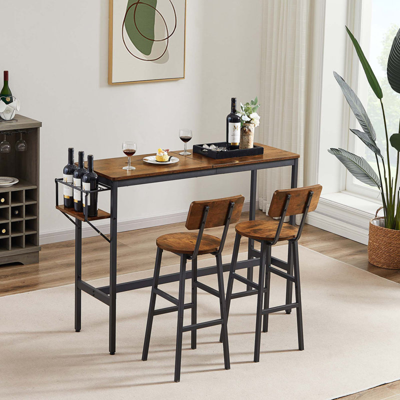Ensemble de table de bar avec porte-bouteilles