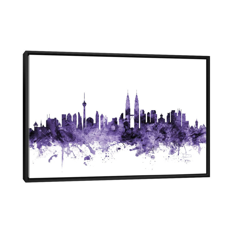 «Kuala Lumpur, Malaisie» par Michael Tompsett - reproduction sur toile tendue, H 40 po x l 60 po x P 1,5 po, Pas de tapis