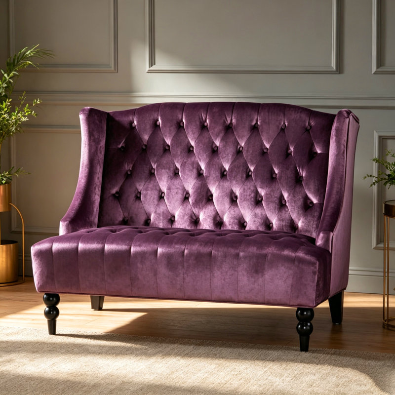 Causeuse en velours Raisin, Raisin