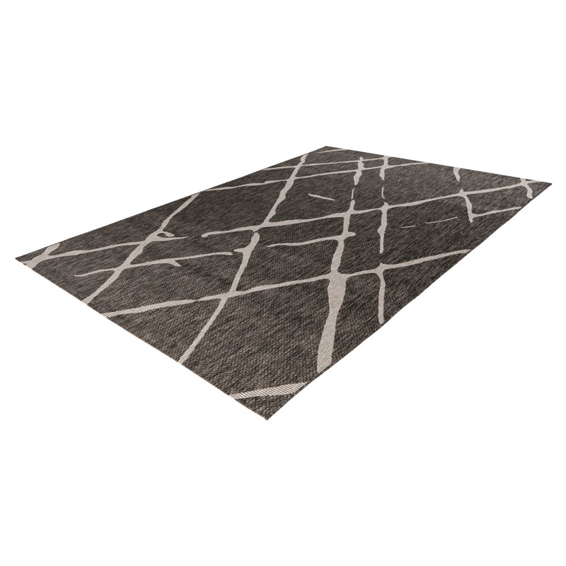 Tallinn Geometric Area Rug, Rectangle 240 x 340cm, Grey/Brown/Blue