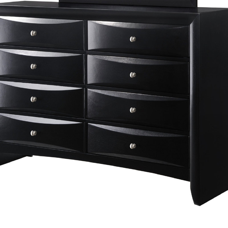 Mobilier de chambre en bois massif 1Pc, Noir