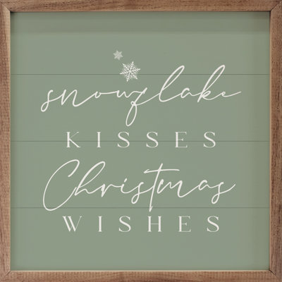 Snowflake Kisses Christmas Wishes Green
