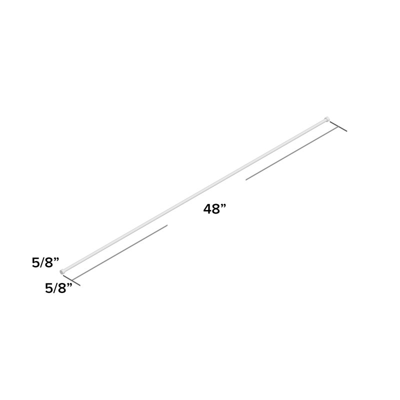 Nlasa Adjustable Single Curtain Rod, 0.625" H x 48" W x 0.625" D, Antique Gold
