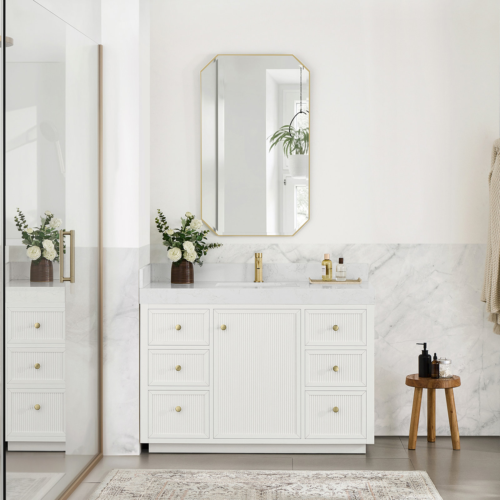Thea 48" Single Bathroom Vanity, White