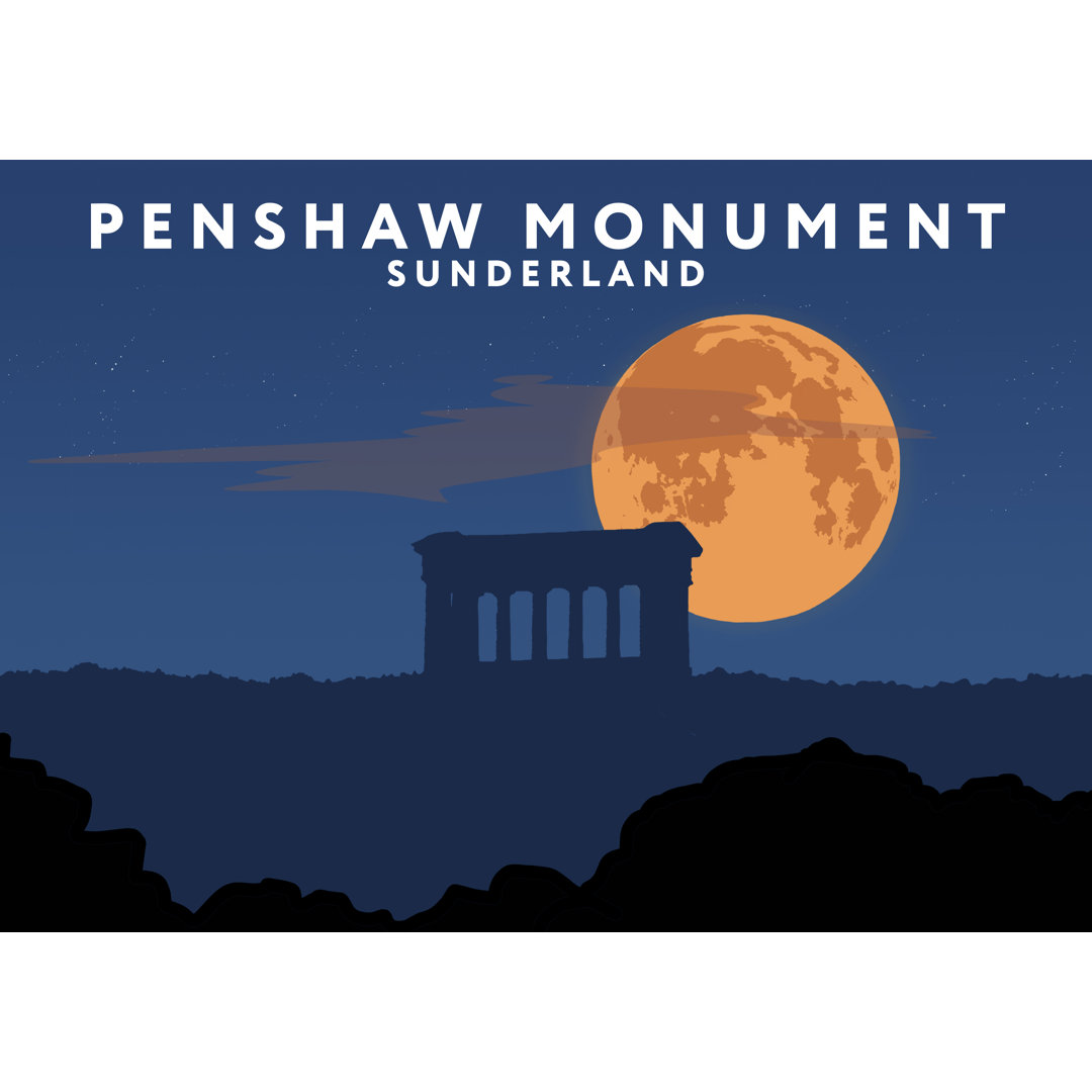 Penshaw Monument Night by Richard O'Neil - Graphic Art Print on Paper