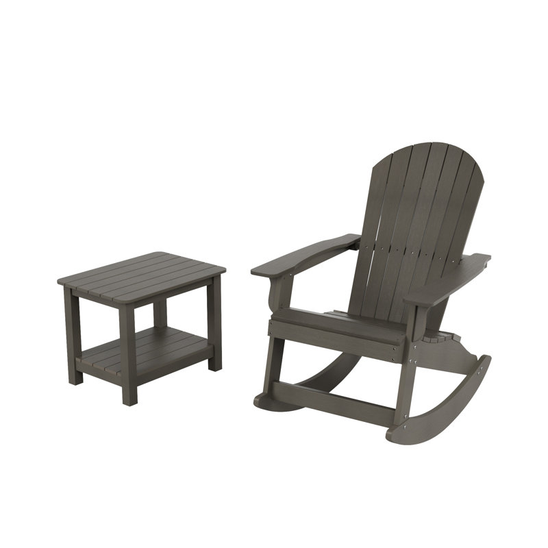Chaise berçante d'extérieur avec table Arrir, Gris anthracite