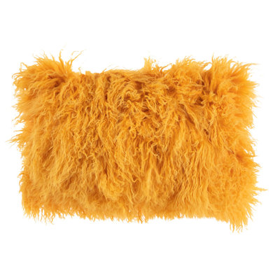 Mongolian Leather/Suede Throw Pillow