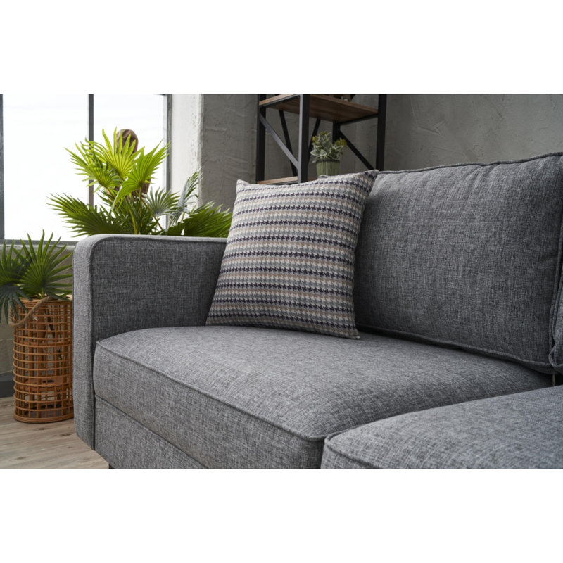 Causeuse rembourrée 70,9 po Bre, Mélange de polyester gris