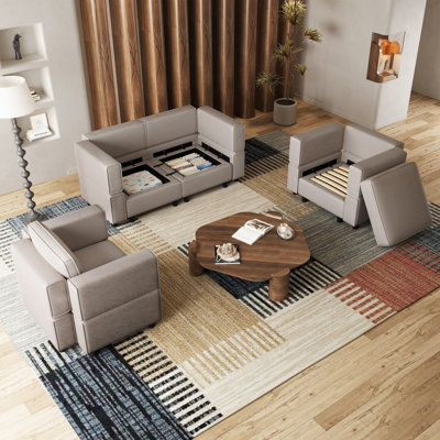 Ensemble de salon modulaire rembourré Elda