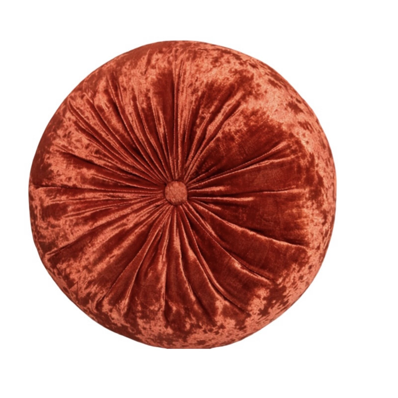 Coussin Therese, 12 po de diamètre, Orange brûlé épicé