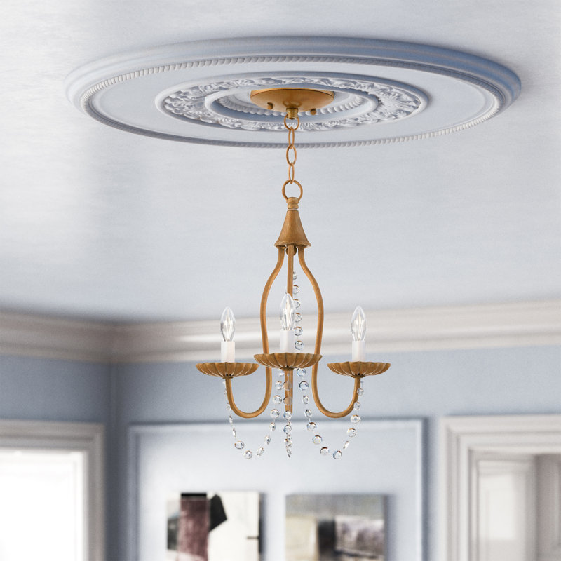Lustre 3 lumières façon bougie Burvale, Doré