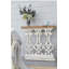 Console 32 po x 12 po x 32 po Classic Vintage White Wash avec plateau en bois brun