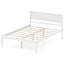 Cadre de lit robuste en bois pour lit simple, double ou queen, avec tête de lit et sommier à lattes, et espace de rangement de 30 cm sous le lit.-1371625010-1371625004