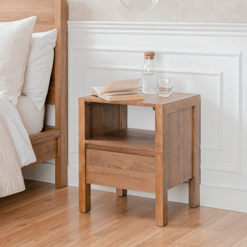 Stills Oslo 1-Drawer Solid Wood Nightstand , Mid Tone Honey