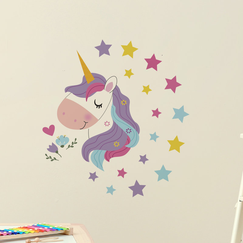 Décalcomanie murale licorne magique