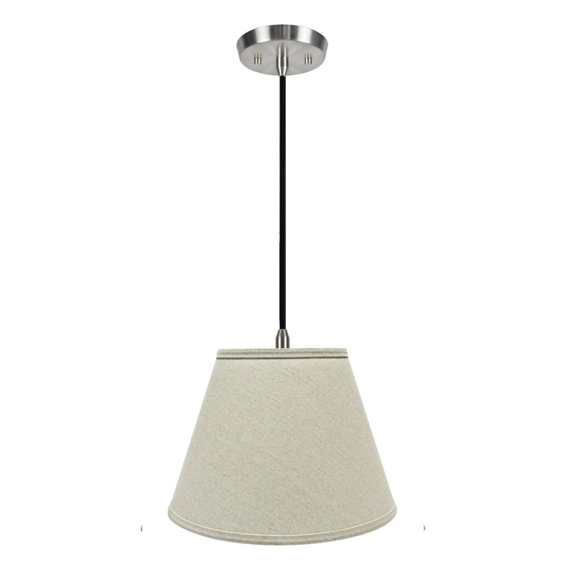 Luminaire suspendu conique à 1 lumière Melvin, Gris clair, H 9,5 po x l 13 po x P 7 po