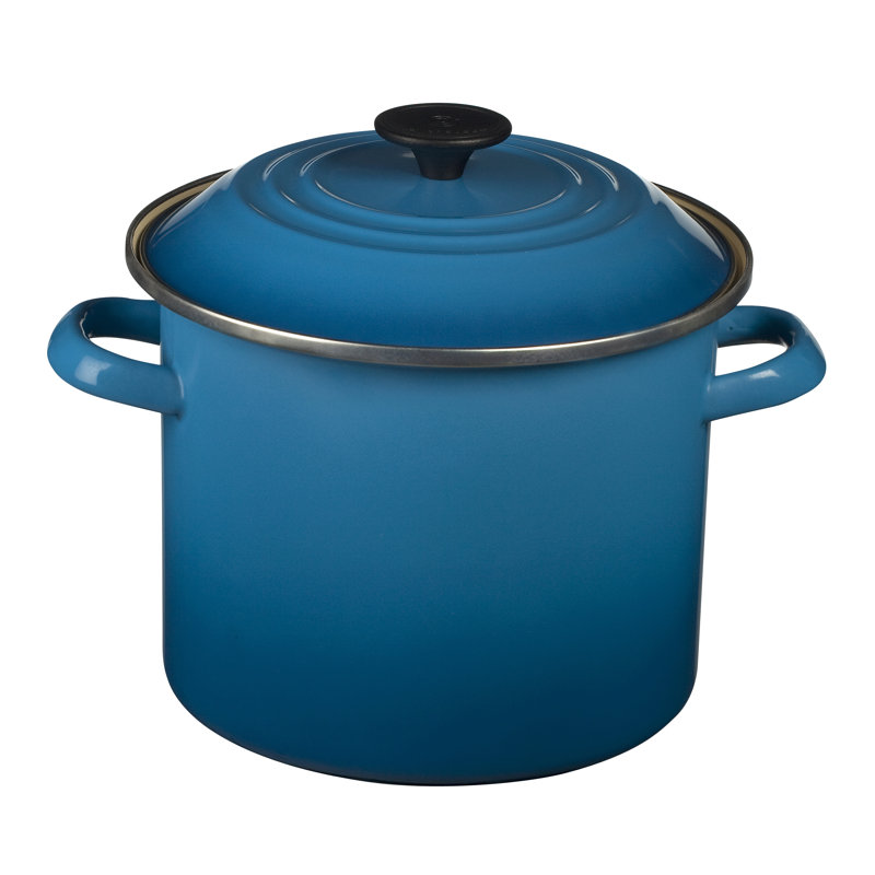 Marseille Blue 8-Quart Enamel Carbon Steel Stockpot