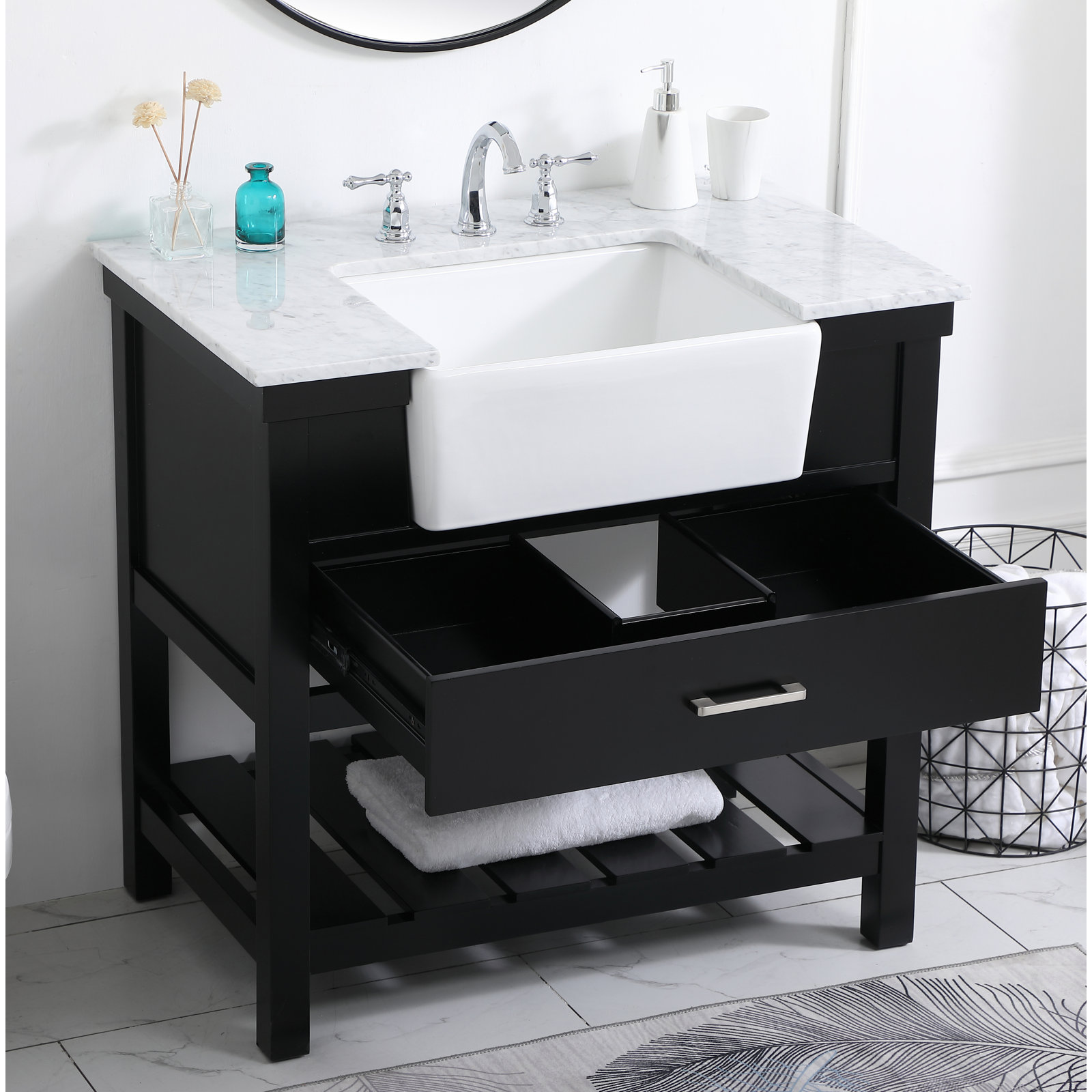 Pelaghia 36'' Single Bathroom Vanity, Black