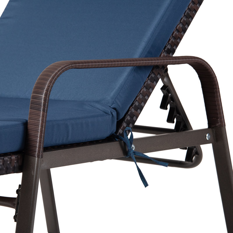 Outdoor Chaise Lounge Chair With Adjustable Backrests Cushions And 2 Foldable Side Tables Weather Resistant Patio Recliner Set For Poolside Garden Or Balcony(Set Of 4)