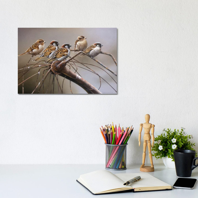 Birds On A Broken Bicycle by Jan Weenink - Wrapped Canvas Print, 20.32cm H x 30.48cm W x 1.91cm D