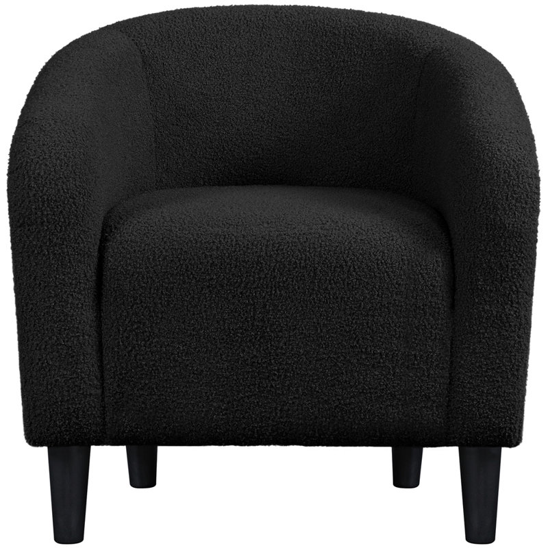 Boucle Club Chair Combining Contemporary and Traditional Design, Black