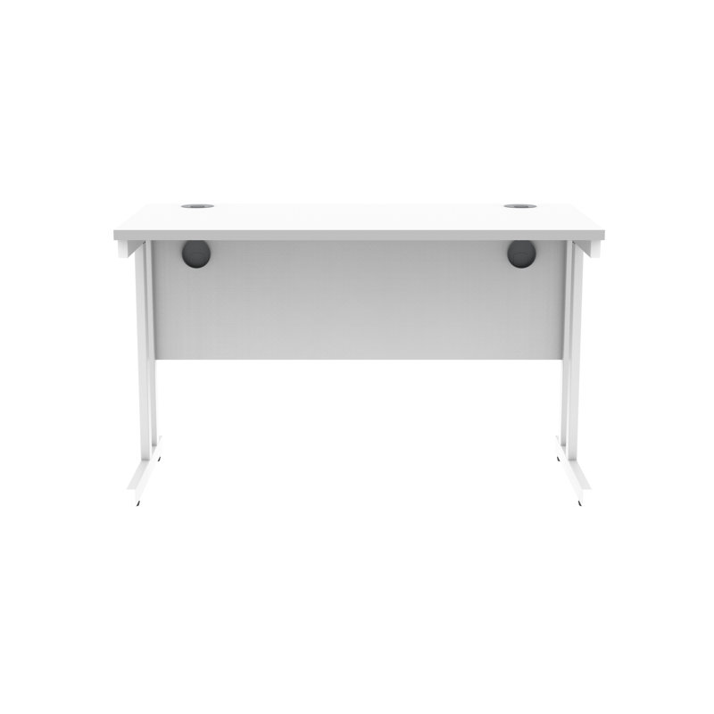 Kelson Metal Base Writing Desk, 73cm H x 120cm W x 60cm D, White, White