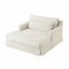 Canapé-lit en chenille, canapé Cama de 59,5 pouces, canapé-lit, canapé causeuse, canapé décontracté avec surface texturée et deux coussins, convient au salon, beige-1597274506