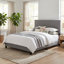 Lit plateforme en lin Boyd Sleep Milan | Tête de lit réglable | Structure en bois | Capacité de 700 lb | Style campagnard moderne