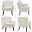 Chaise d'appoint rembourrée capitonnée avec accoudoirs en lin-714330814