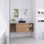 Meuble-lavabo mural 54 po avec lavabo vasque en céramique et 2 tablettes de rangement, portes à fermeture en douceur