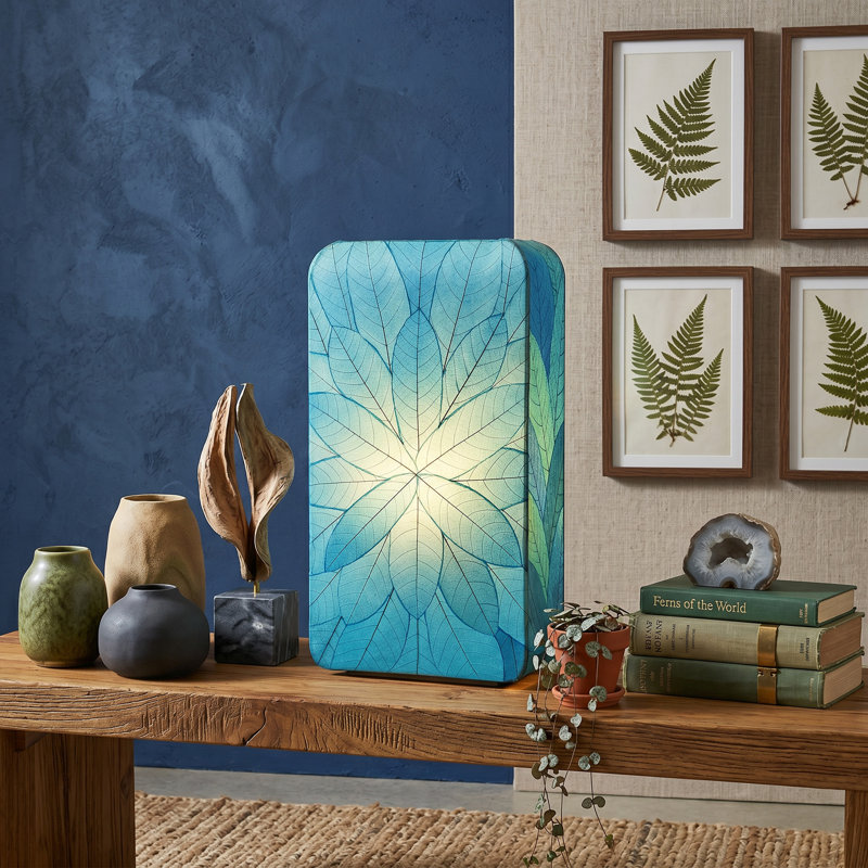 Lampe feuilles de cacao, Bleu mer