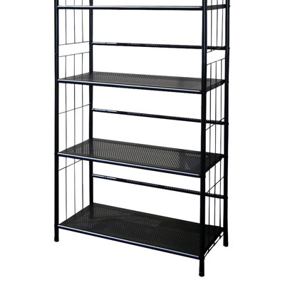 49" Metal 4 Book Shelf In Black - Transform Office, Living Room, ' Room Interior Easy To Assemble Shelving Unit Standing Bookcase Expand Storage Options Widely Simple Assembly Process