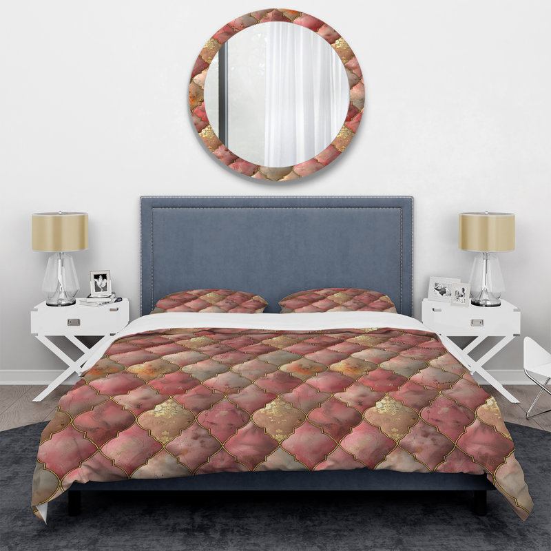 Soft Soft Glamour Luxe I - Ensemble de housse de couette transitionnel, Housse de couette simple et deux taies décorative